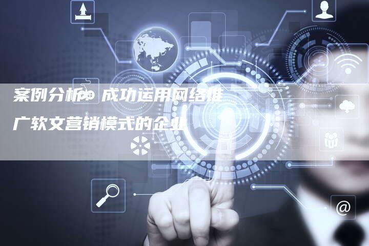 案例分析：成功运用网络推广软文营销模式的企业